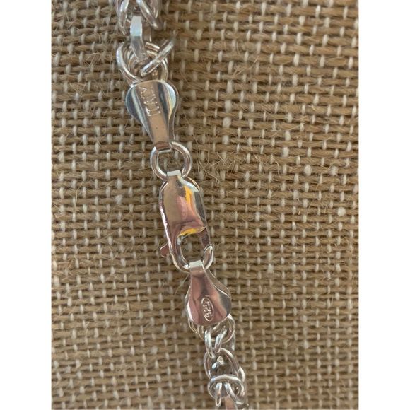.925 Italy Byzantine Sterling Silver Necklace #Mom - Picture 5 of 6